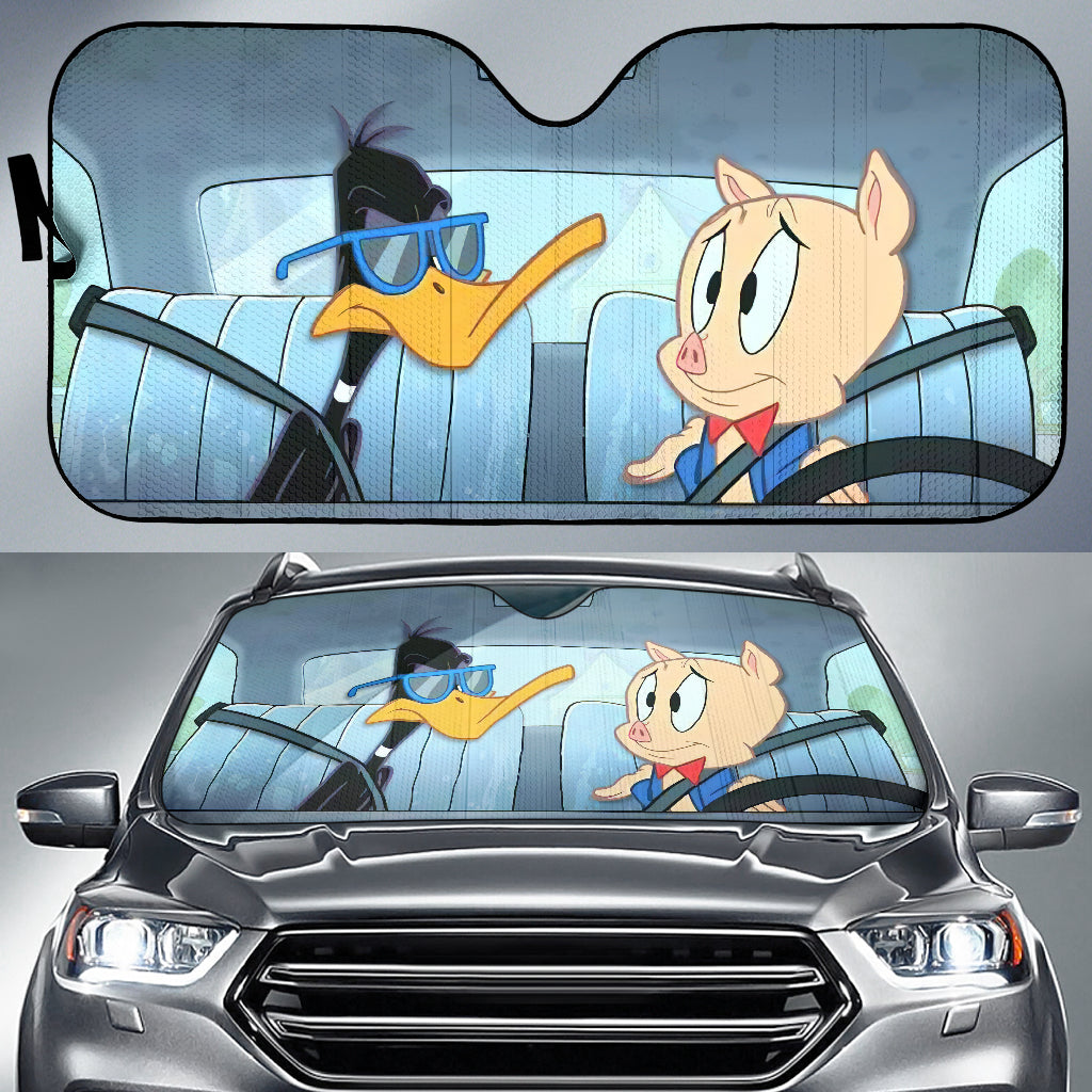 Looney Tunes Funny Daffy Duck Porky Funny Car Auto Sunshades Nearkii