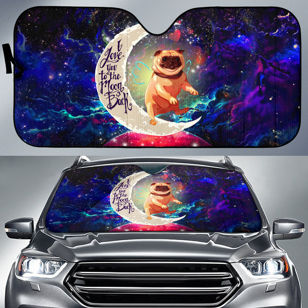 Cute Bull Dog Love You To The Moon Galaxy Car Auto Sunshades Nearkii