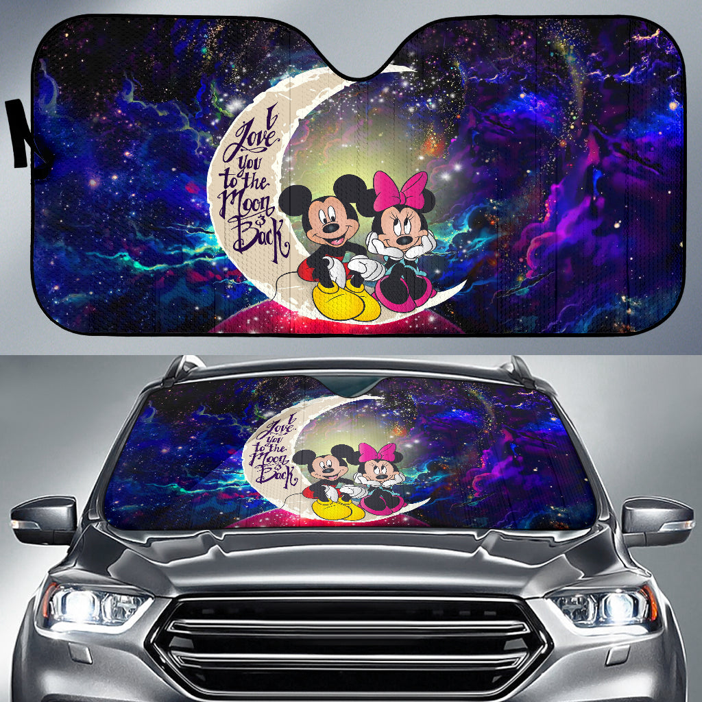 Mouse Couple Love You To The Moon Galaxy Car Auto Sunshades Nearkii