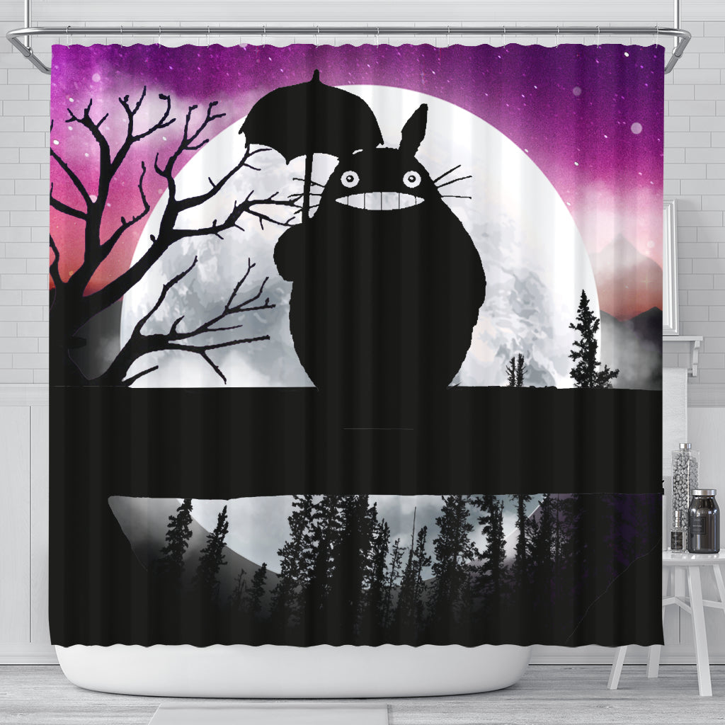 Totoro Ghibli Moon Night Shower Curtain Nearkii