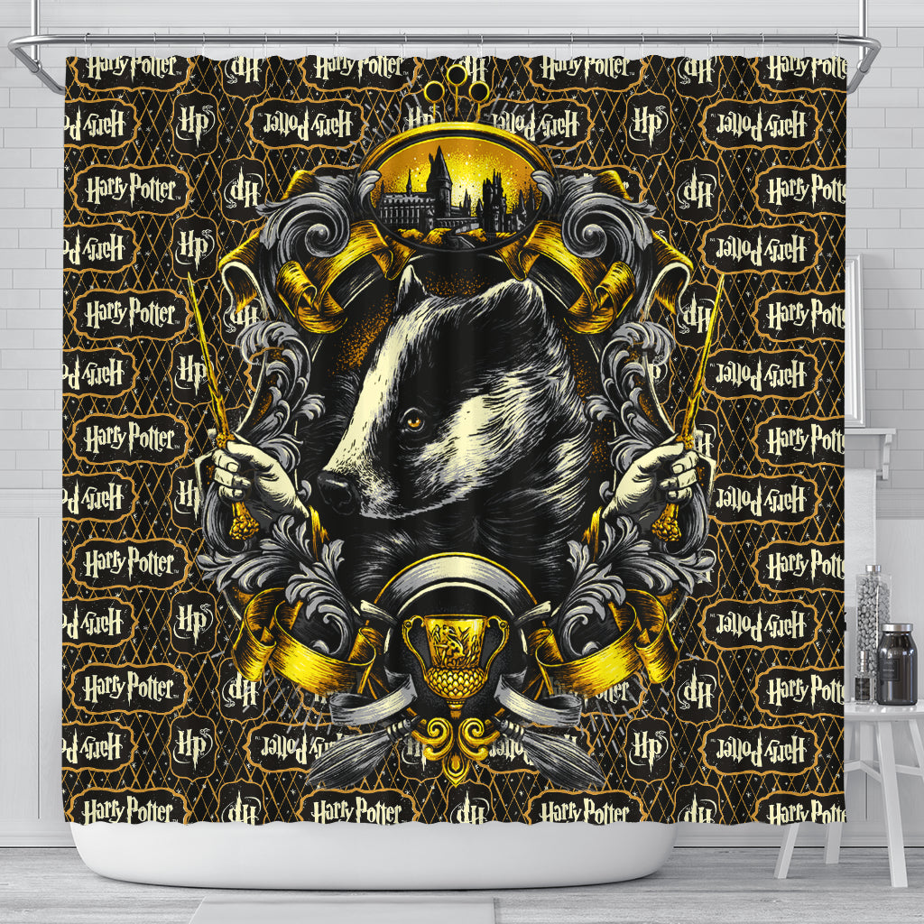 Hufflepuff Harry Potter Shower Curtain Nearkii