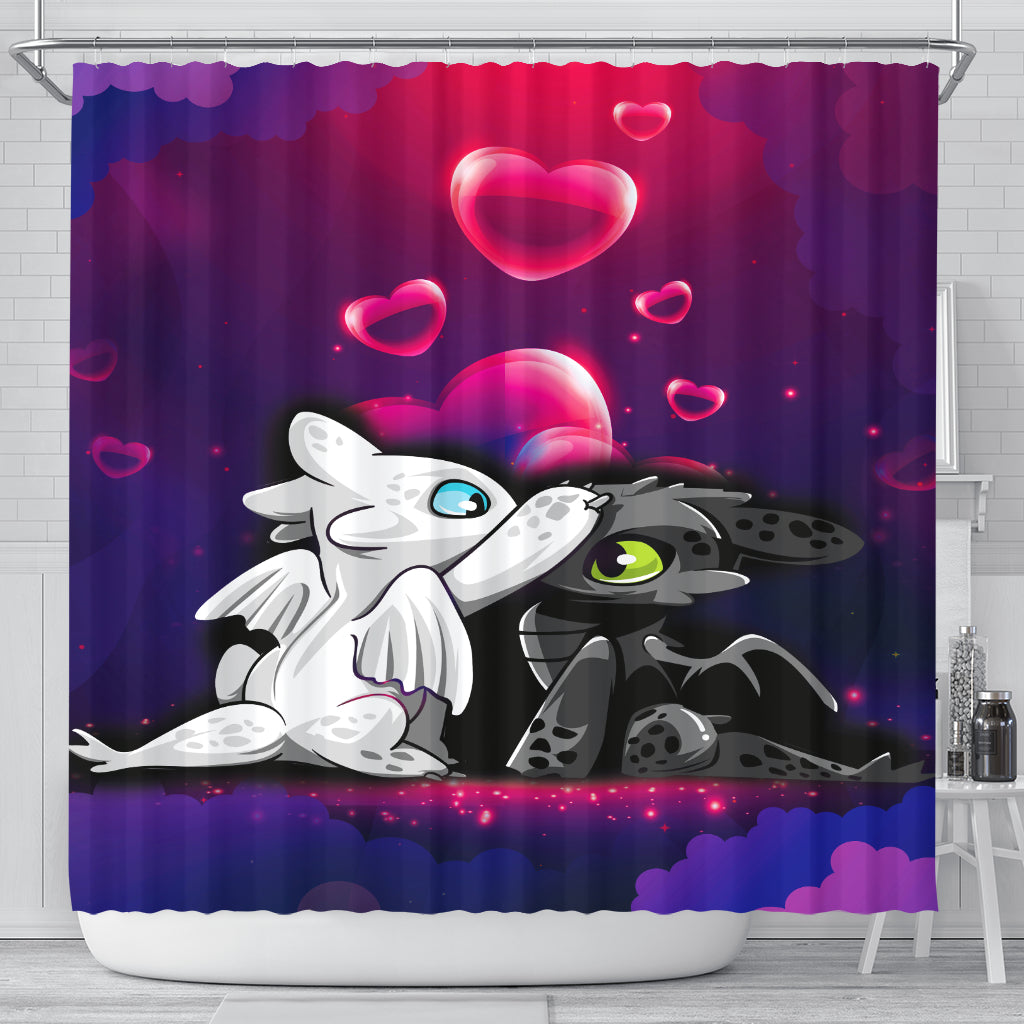 Night Fury Light Fury Love Shower Curtain Nearkii