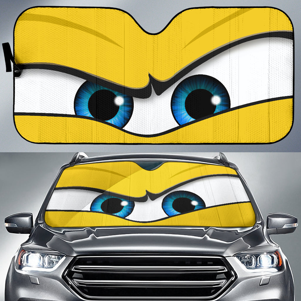 Yellow Angry Eyes Car Auto Sun Shades Nearkii