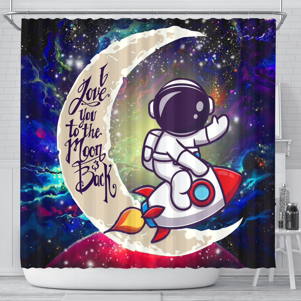 Astronaut Chibi Love You To The Moon Galaxy Shower Curtain Nearkii