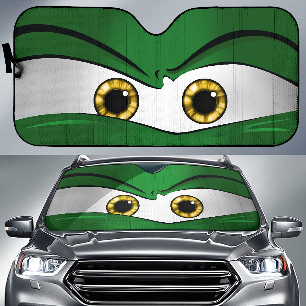 Green Angry Eyes 1 Car Auto Sun Shades Nearkii