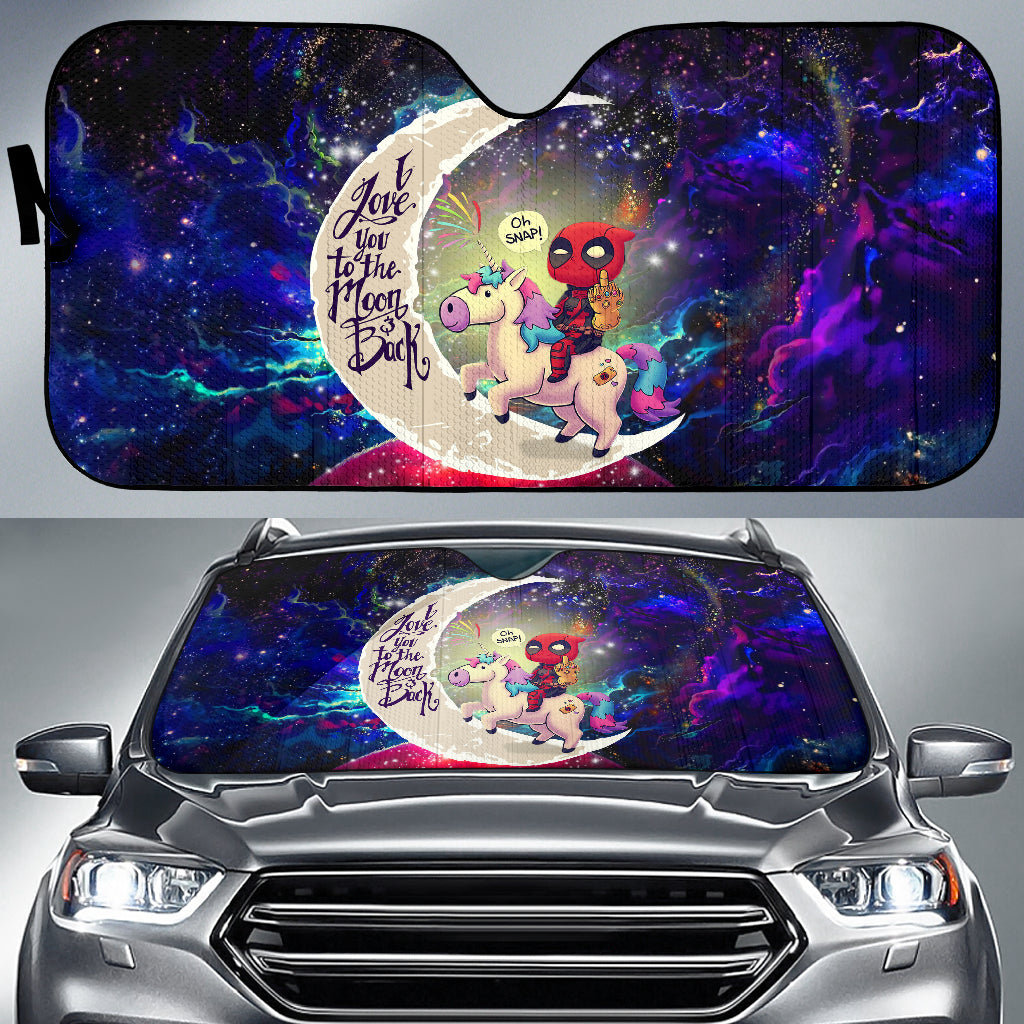 Deadpool Unicorn Love You To The Moon Galaxy Car Auto Sunshades Nearkii