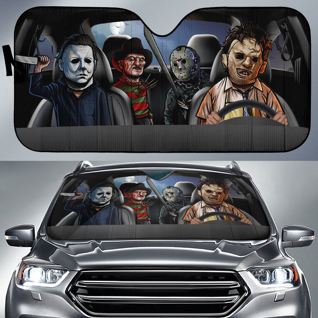 Halloween Horror Movies Driving Car Auto Sunshades Nearkii