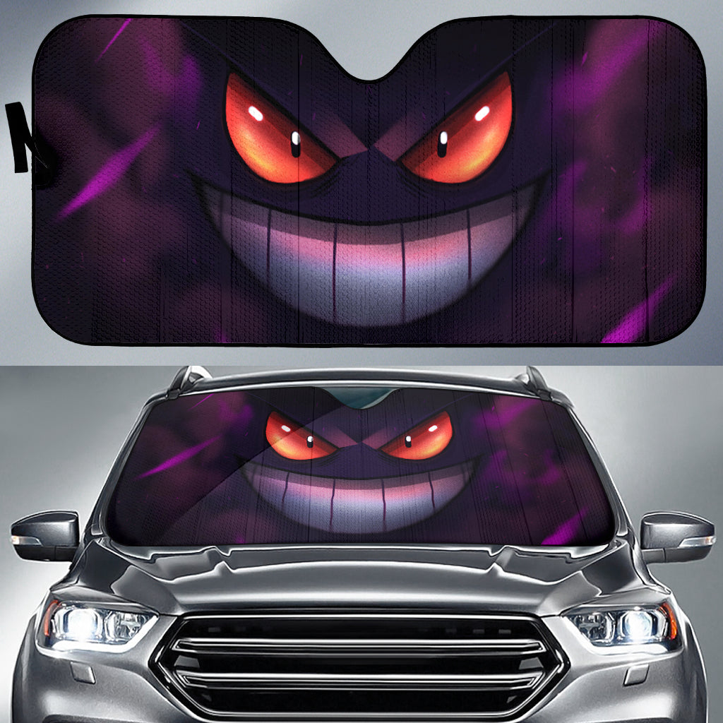 Cute Gengar Pokemon Face Car Auto Sunshades Nearkii