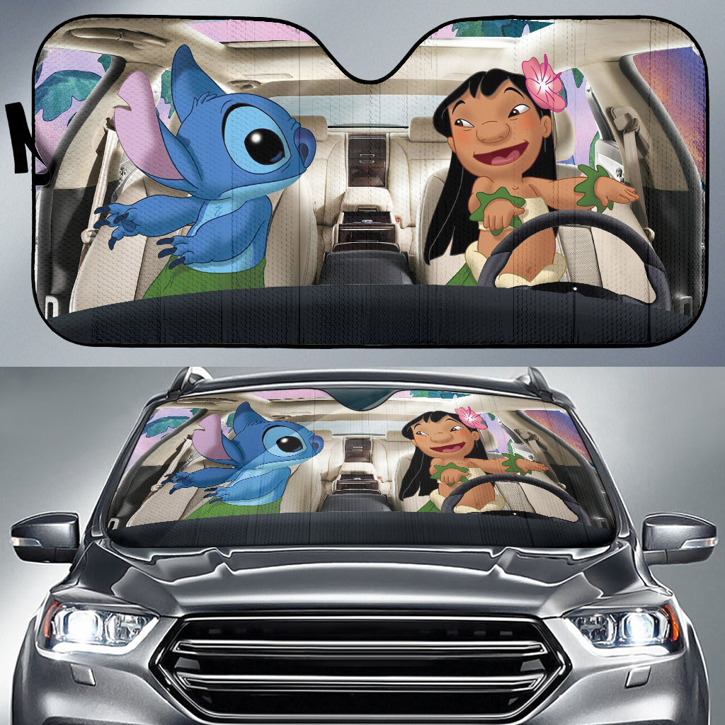 Lilo And Stitch Drive Funny Hawai Car Auto Sun Shades Windshield Accessories Decor Gift Nearkii