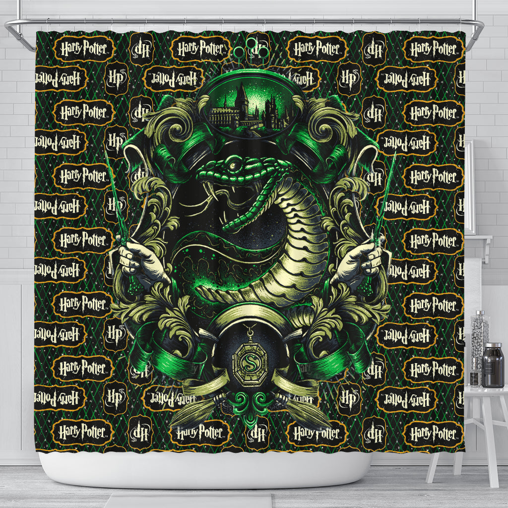 Slytherin Harry Potter Shower Curtain Nearkii