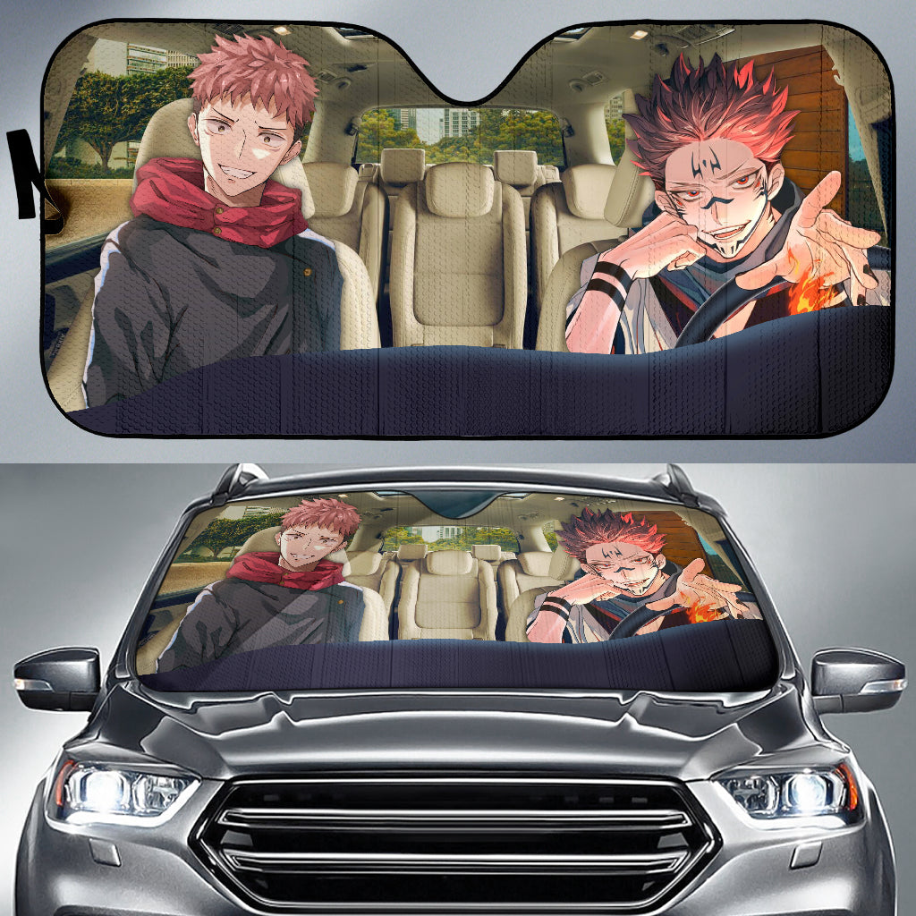 Jujutsu Kaisen Yuji And Sukuna Car Auto Sunshades Nearkii