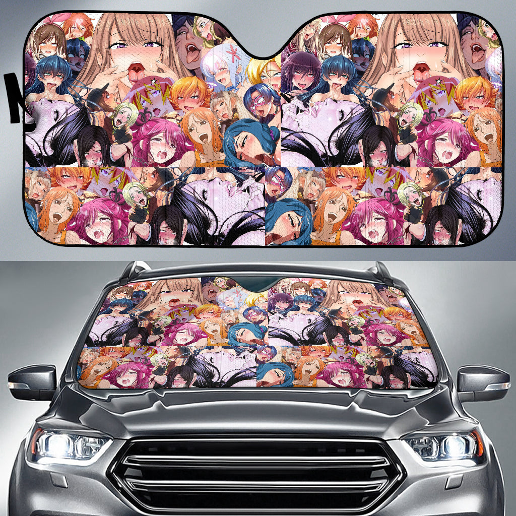 Custom Ahegao Girls Car Auto Sunshades Nearkii