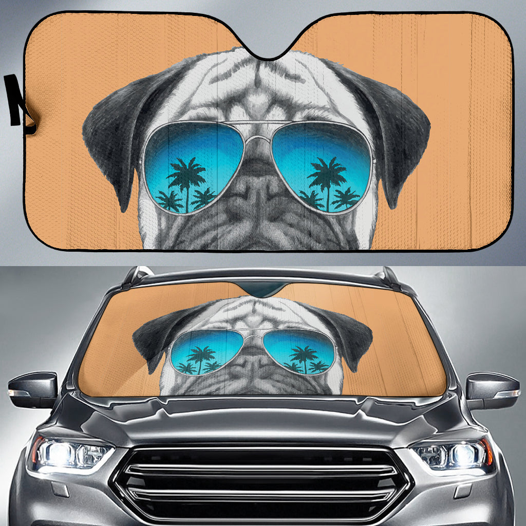 Pug Dog Cold Car Auto Sun Shades Windshield Accessories Decor Gift Nearkii