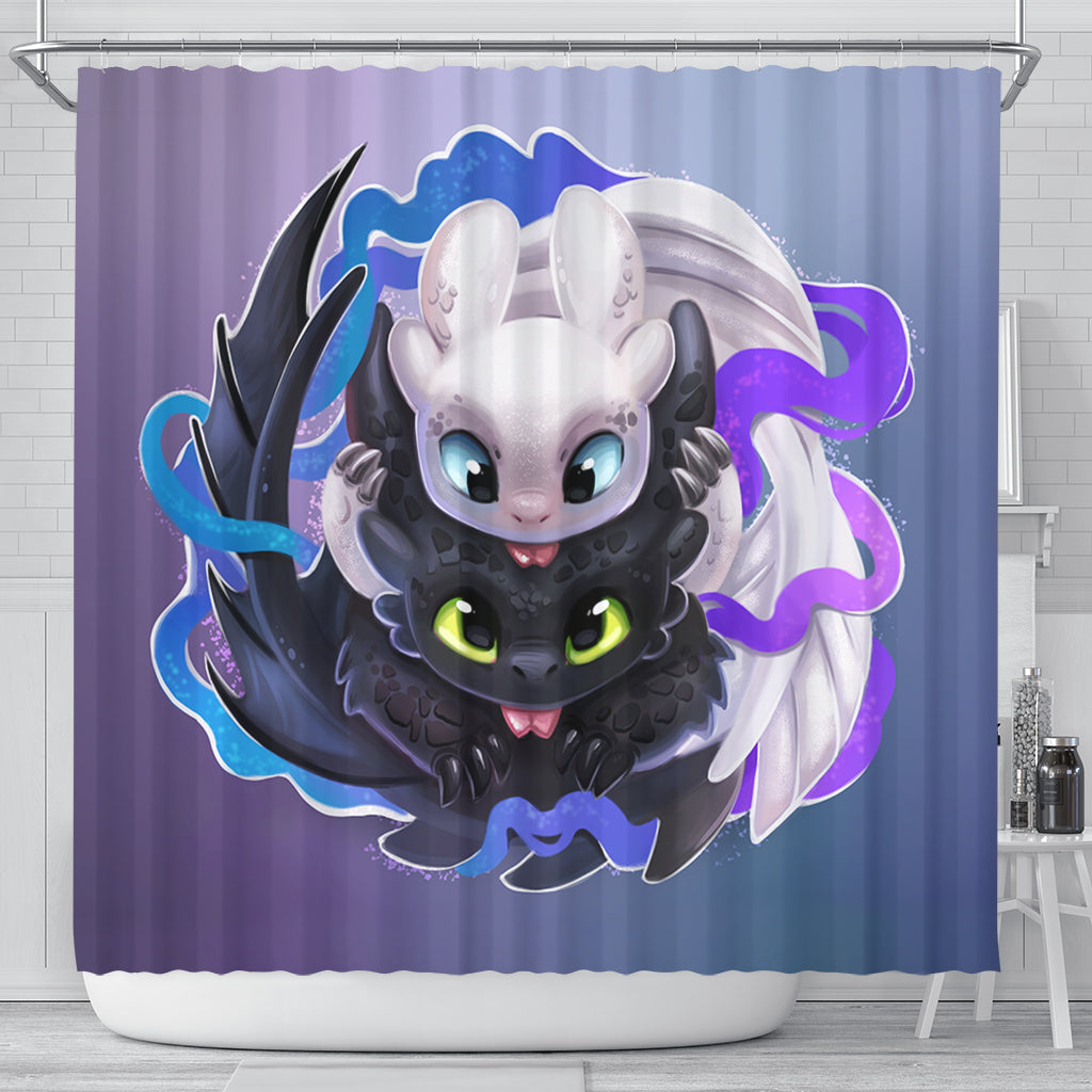 Toothless And The Light Fury Shower Curtain Nearkii