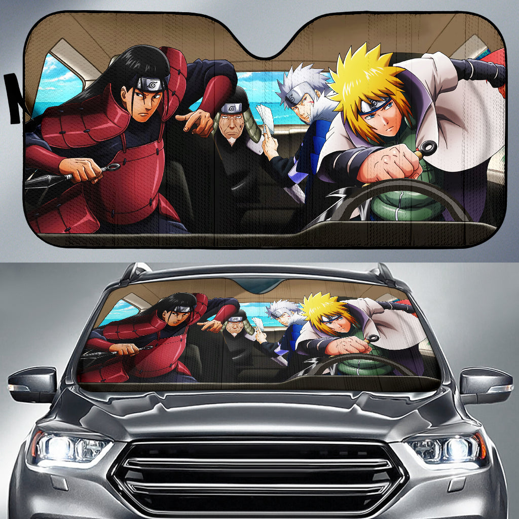 Naruto Minato Hashirama Tobirama Hiruzen Car Auto Sunshades Nearkii