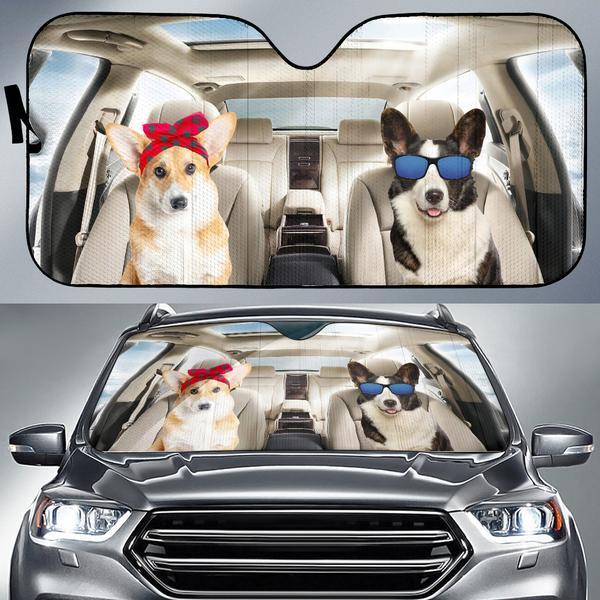 Corgi Family Auto Sun Shade Windshield Accessories Decor Gift Nearkii