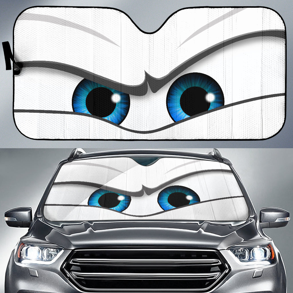 White Angry Eyes Car Auto Sun Shades Nearkii