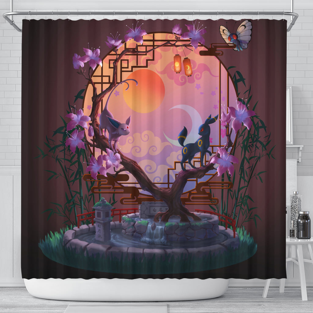 Umbreon Espeon Pokemon Shower Curtain Nearkii