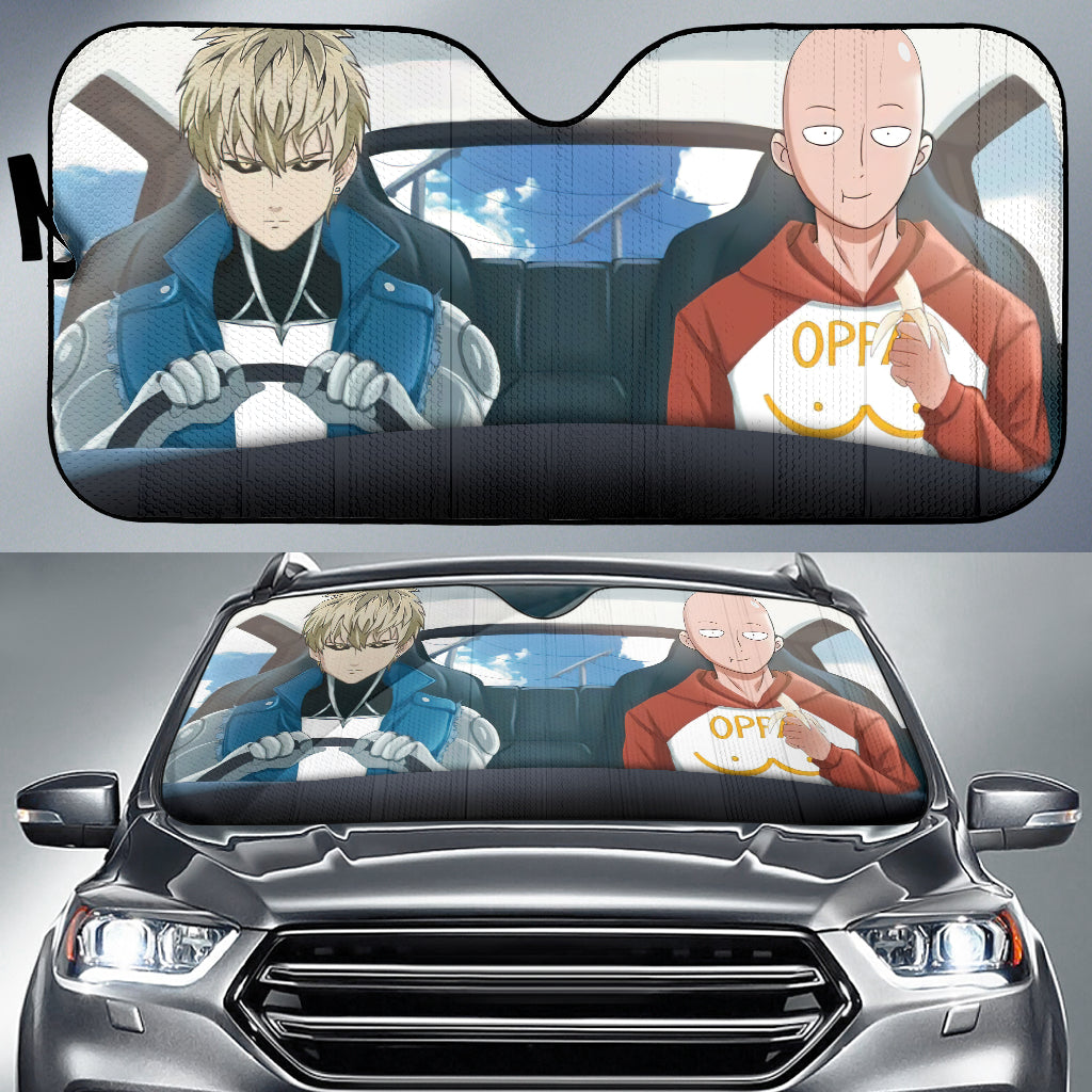 One Punch Man Saitama And Genos Car Auto Sunshades Nearkii