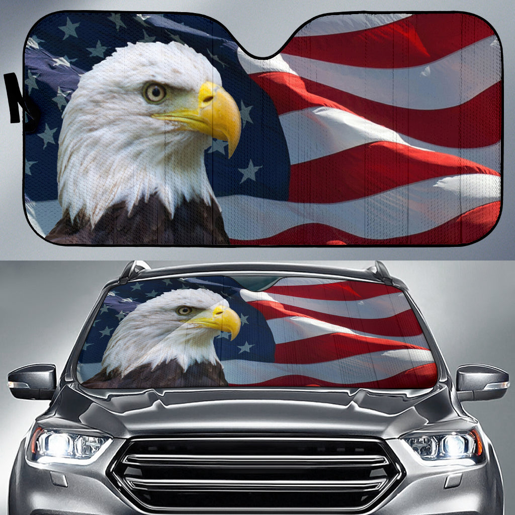 Eagle American Flag Car Auto Sun Shades Windshield Accessories Decor Gift Nearkii