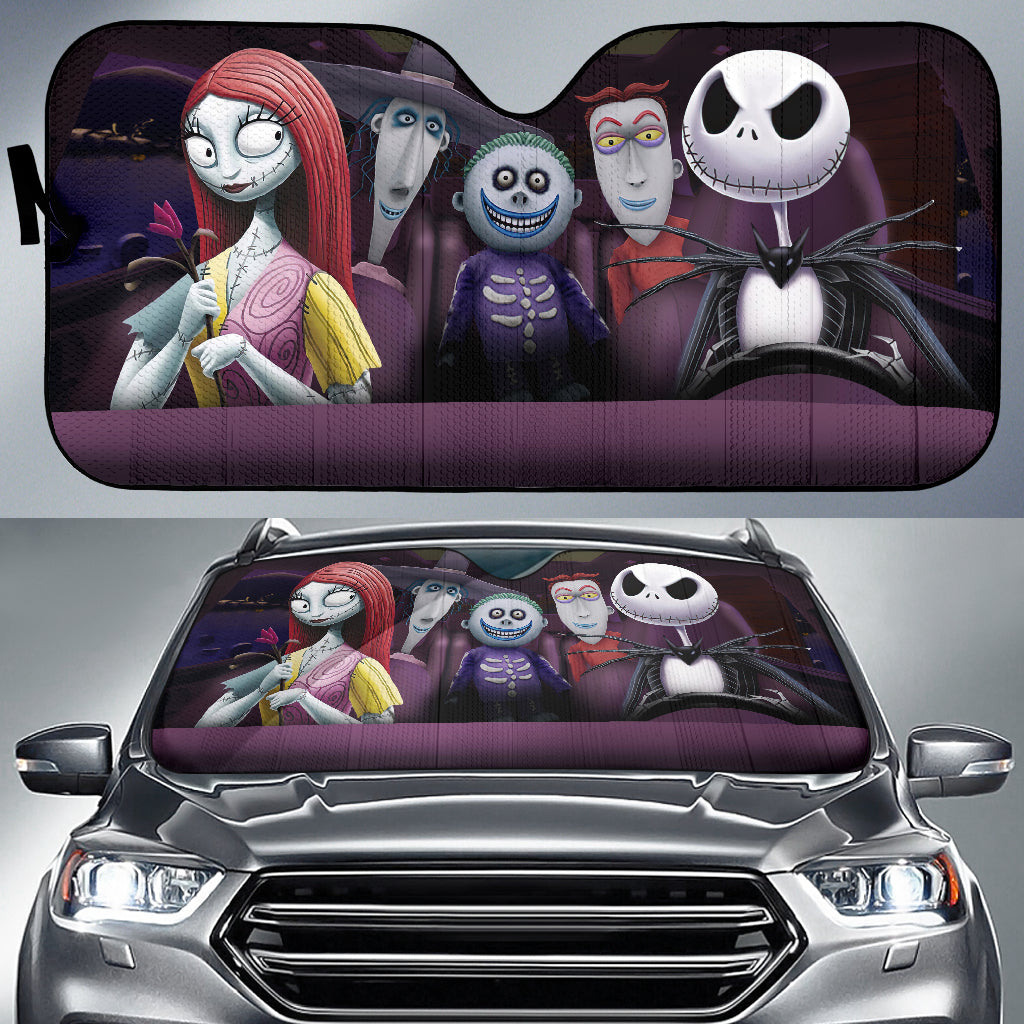 Nightmare Before Christmas Jack Sally Lock Shock And Barrel Car Auto Sunshades Nearkii