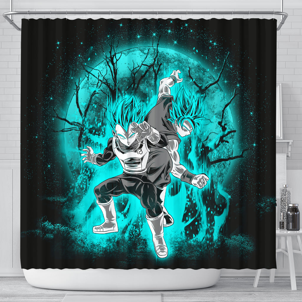 Goku Vegeta Anime Moonlight Shower Curtain Nearkii