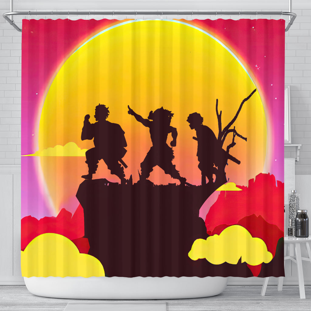 Demon Slayer Kimetsu No Yaiba Sunset Shower Curtain Nearkii