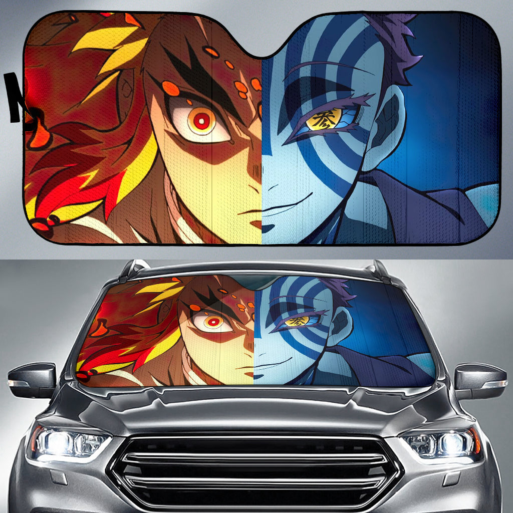 Kyojuro Rengoku Vs Akaza Demon Slayer Car Auto Sunshades Nearkii