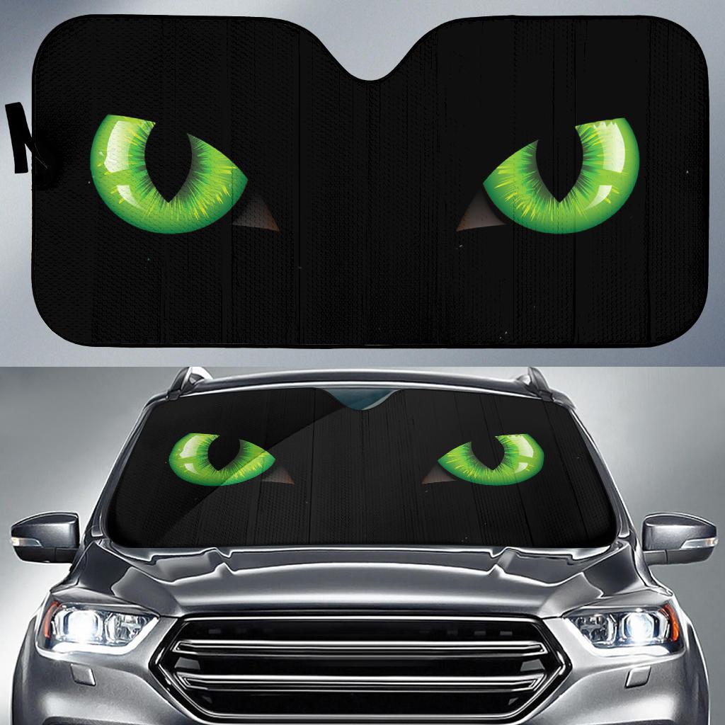 Cat Green Eyes Auto Sun Shades Windshield Accessories Decor Gift Nearkii