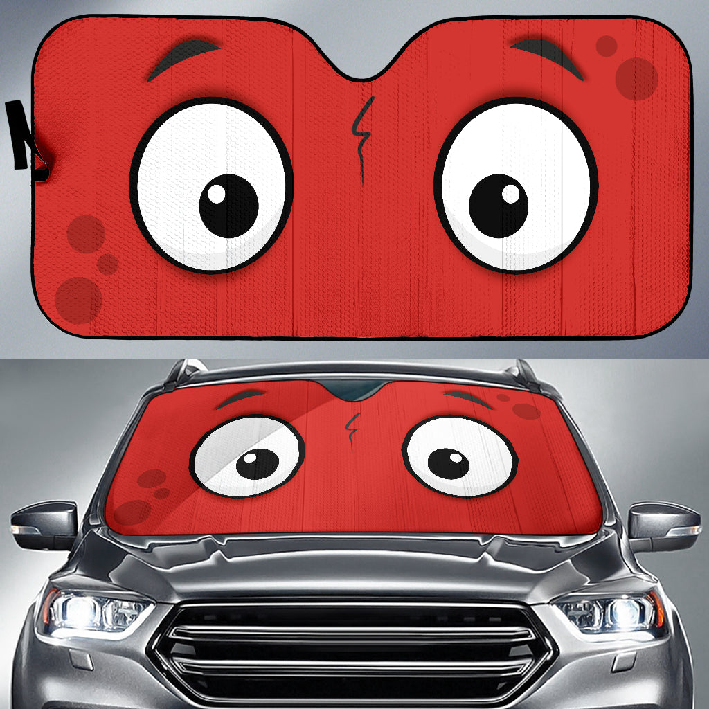 Red Slight Surprised Cartoon Eyes Car Auto Sunshades Nearkii