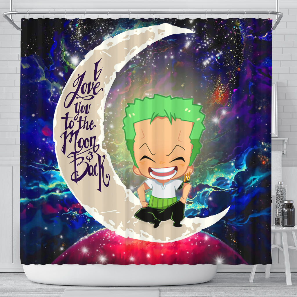 Zoro One Piece Love You To The Moon Galaxy Shower Curtain Nearkii