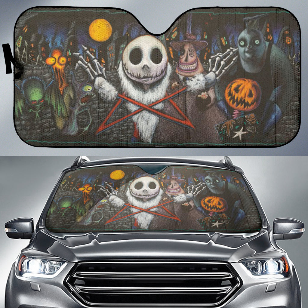 Nightmare Before Christmas Team Noel Car Auto Sunshades Nearkii