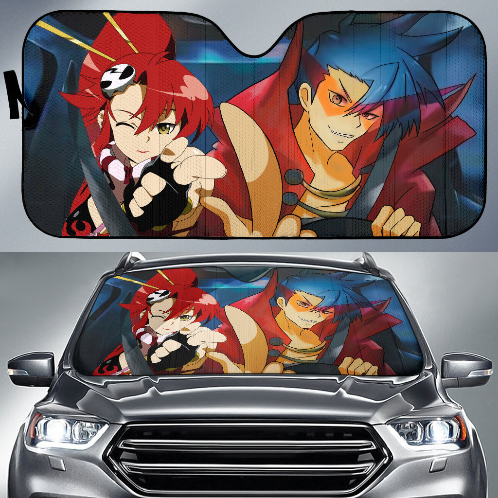 Tengen Toppa Kamina And Yoko Driving Car Auto Sunshades Nearkii