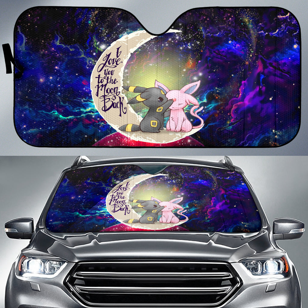 Pokemon Couple Espeon Umbreon Love You To The Moon Galaxy Car Auto Sunshades Nearkii