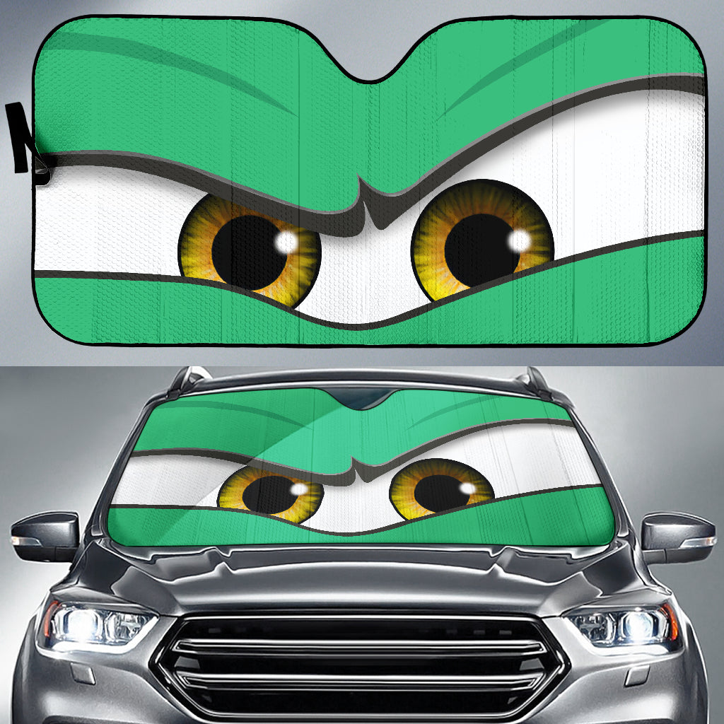 Green Angry Eyes Car Auto Sun Shades Nearkii