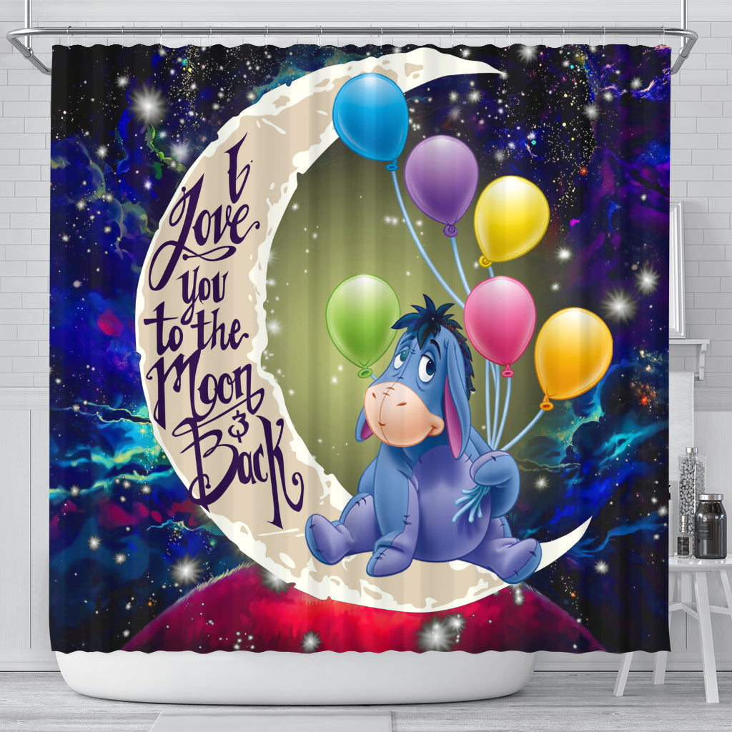 Eeyore Winnie The Pooh Love You To The Moon Galaxy Shower Curtain Nearkii