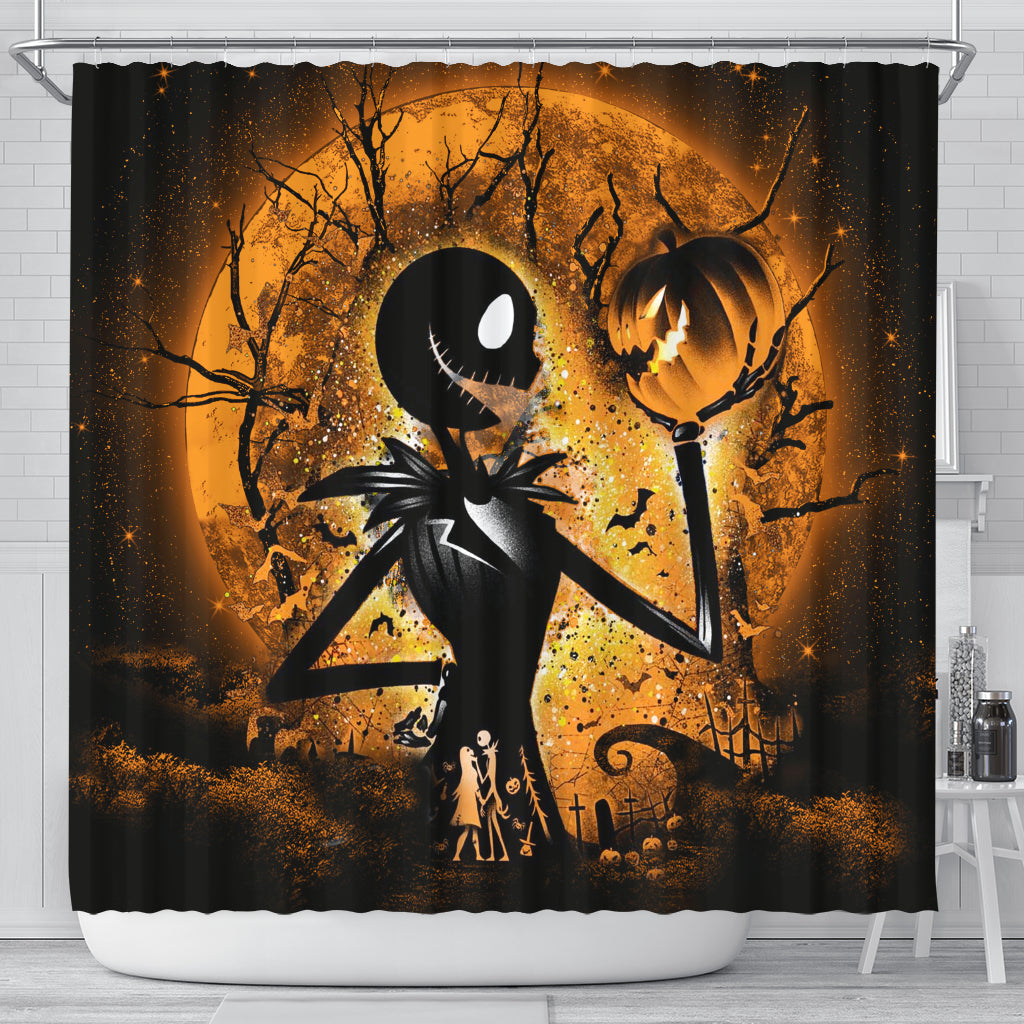 Jack Skellington Nightmare Before Christmas Moonlight Shower Curtain Nearkii