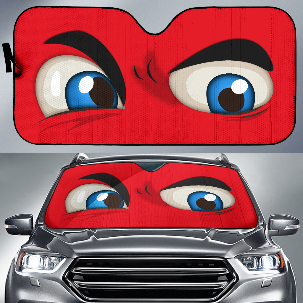 Red Challenging Cartoon Eyes Car Auto Sun Shades Windshield Accessories Decor Gift Nearkii