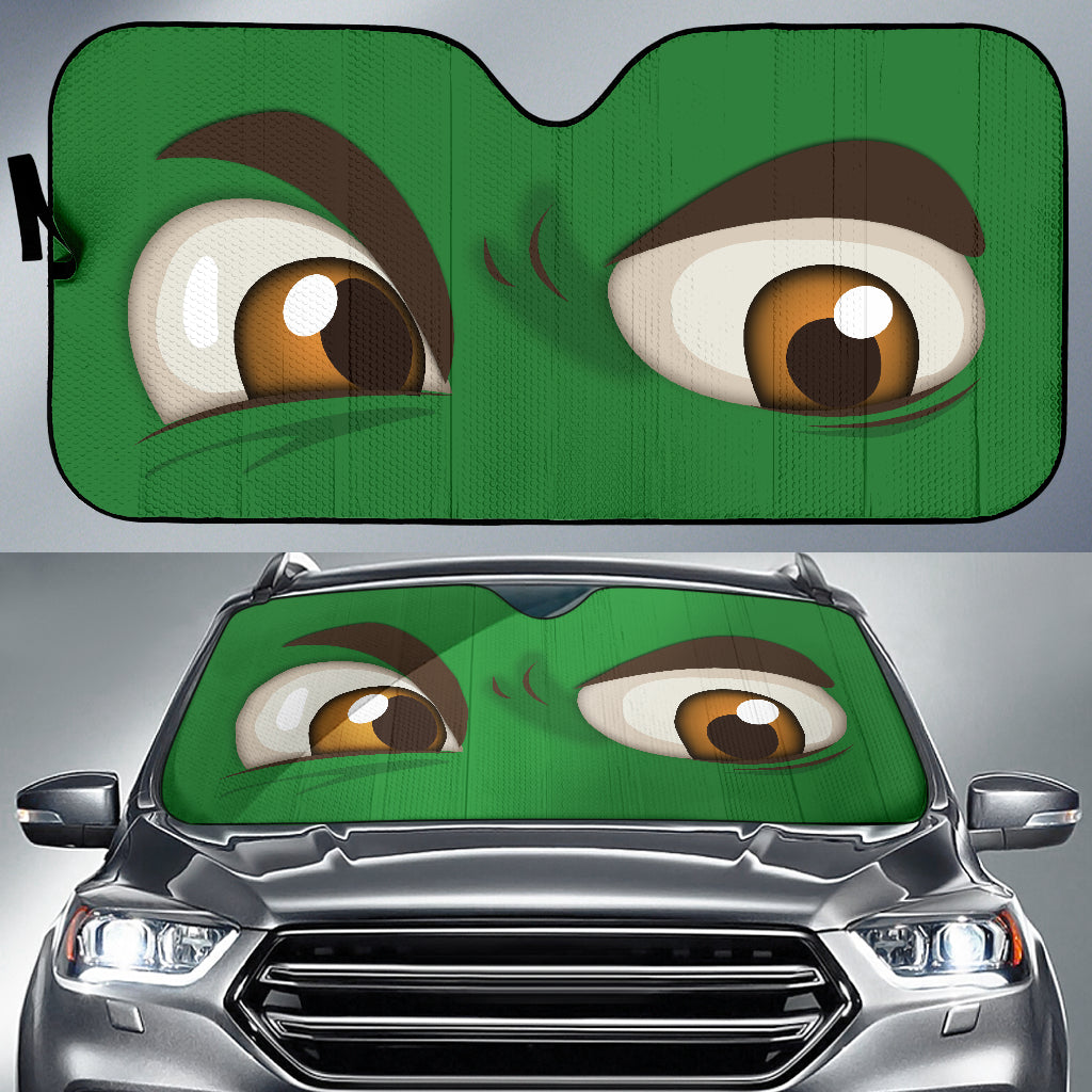 Green Challenging Cartoon Eyes Car Auto Sun Shades Windshield Accessories Decor Gift Nearkii