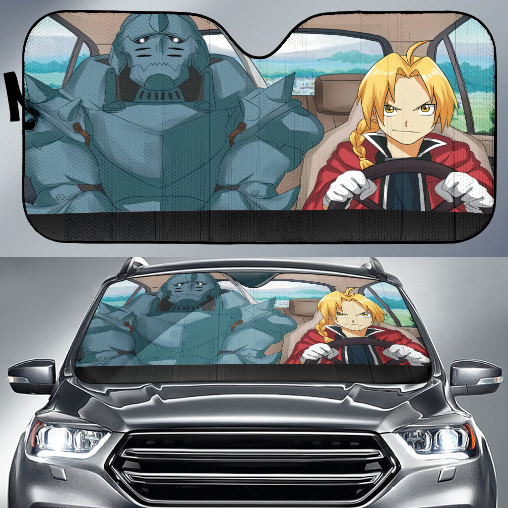 Fullmetal Alchemist Anime Edward And Alphonse Car Auto Sunshades Nearkii