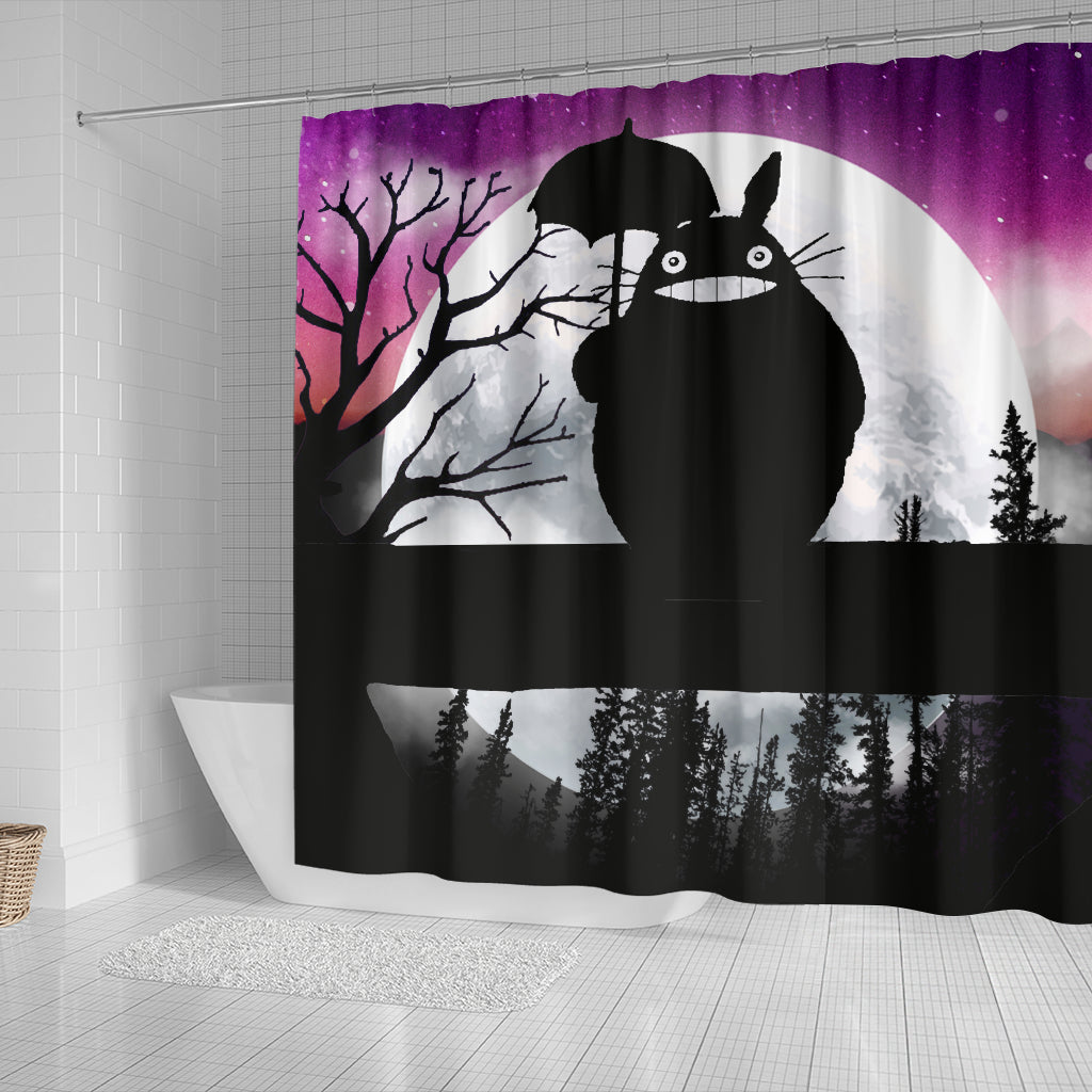 Totoro Ghibli Moon Night Shower Curtain Nearkii