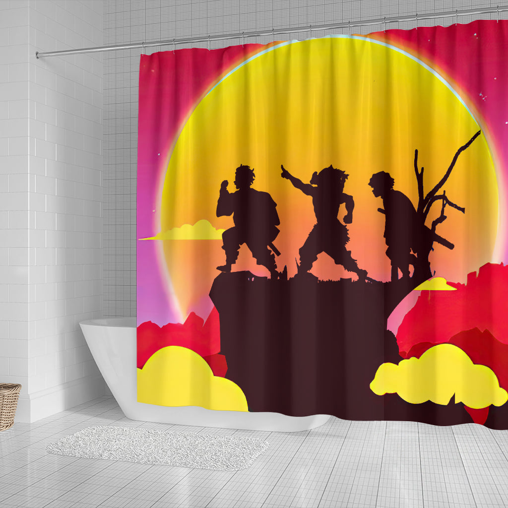 Demon Slayer Kimetsu No Yaiba Sunset Shower Curtain Nearkii