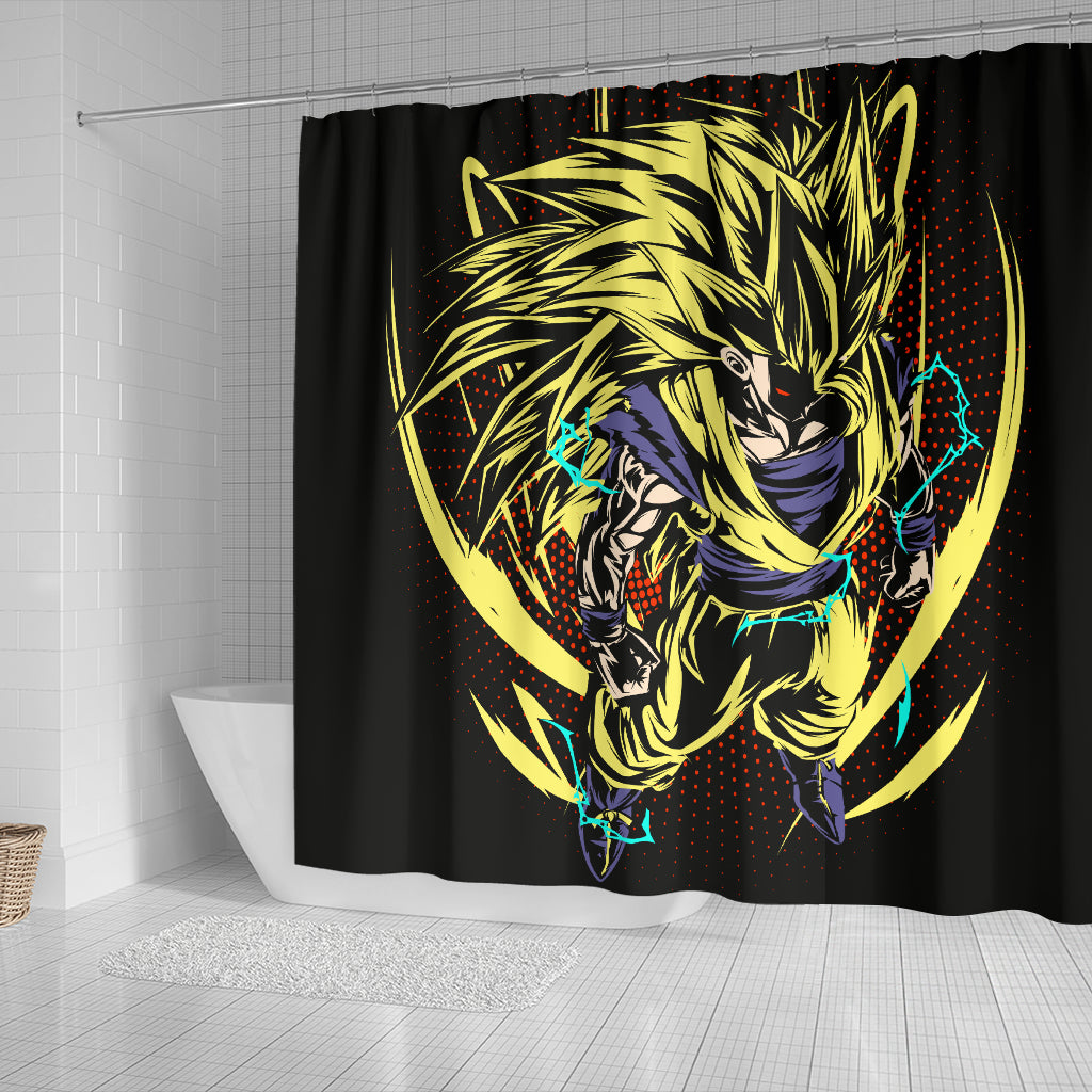 Goku SSJ Dragon Ball Shower Curtain Nearkii