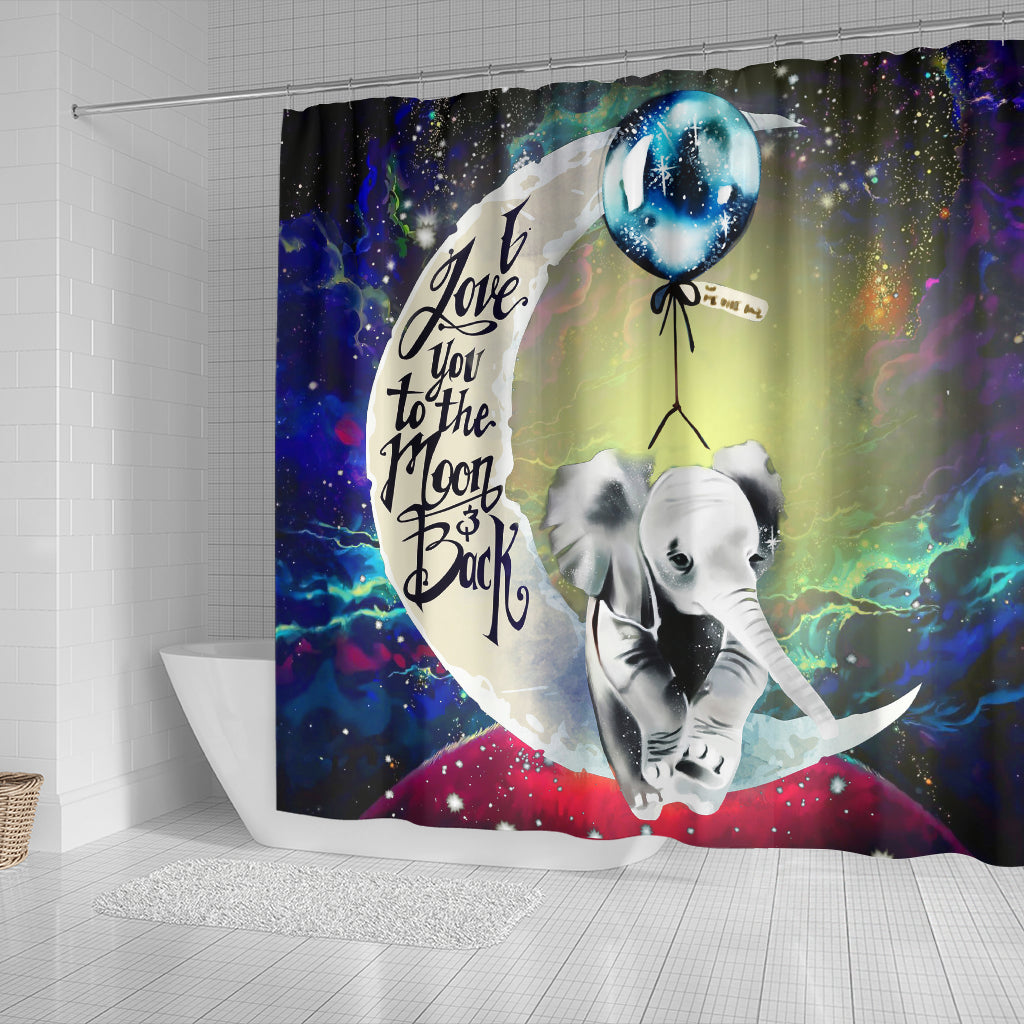 Elephant Love You To The Moon Galaxy Shower Curtain Nearkii