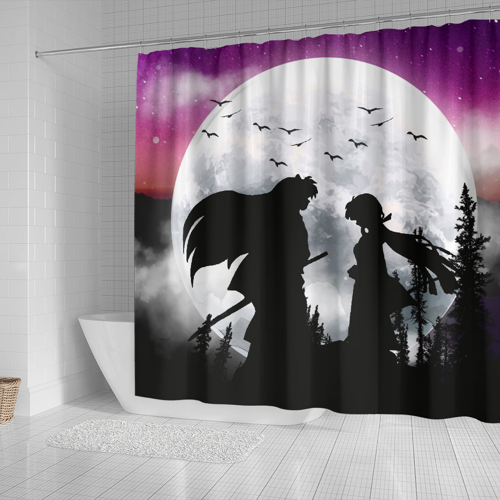 Inuyasha Couple Moon Night Galaxy Shower Curtain Nearkii