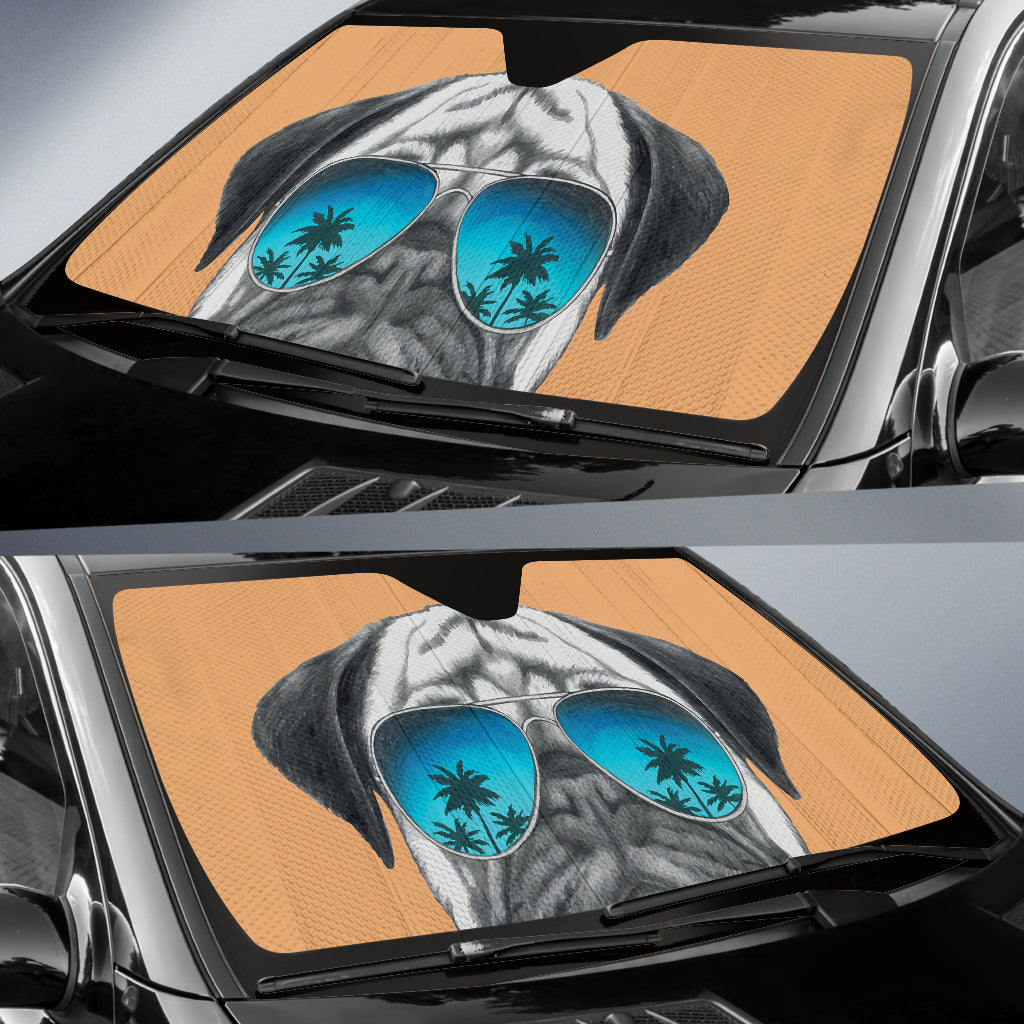 Pug Dog Cold Car Auto Sun Shades Windshield Accessories Decor Gift Nearkii