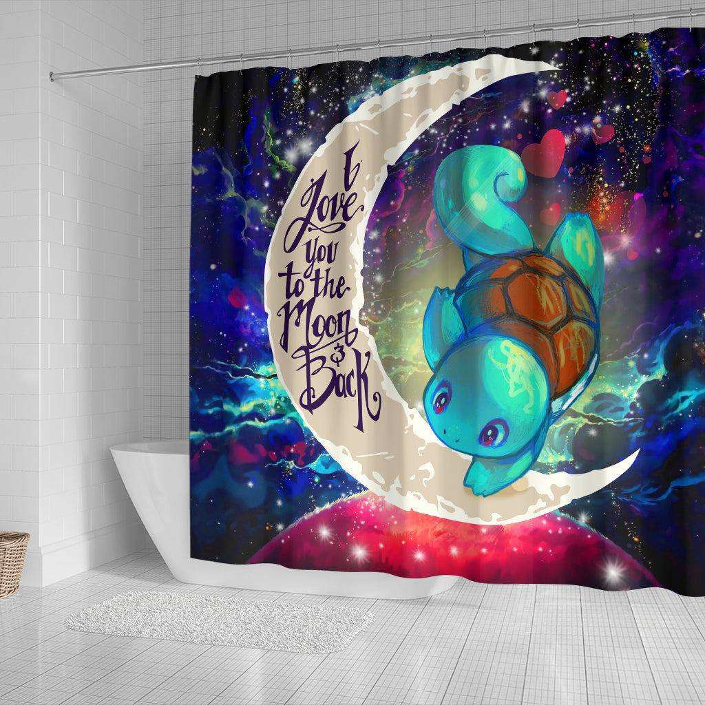 Squirtle Pokemon Love You To The Moon Galaxy Shower Curtain Nearkii