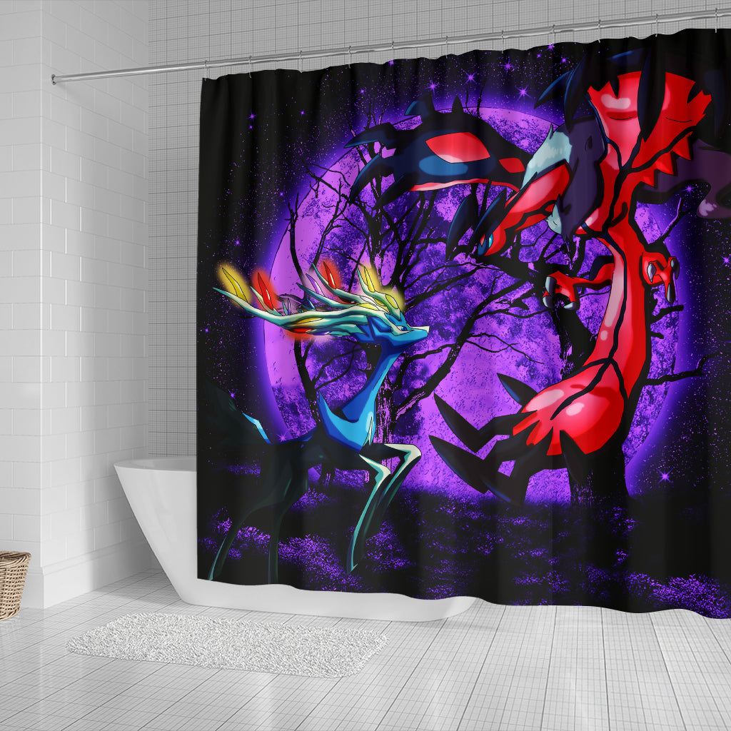 Pokemon X Y Yveltal And Xerneas Moonlight Shower Curtain Nearkii