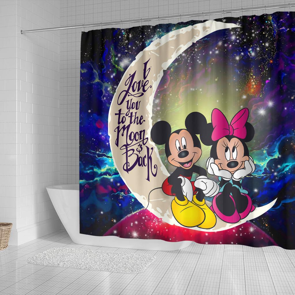 Mouse Couple Love You To The Moon Galaxy Shower Curtain Nearkii