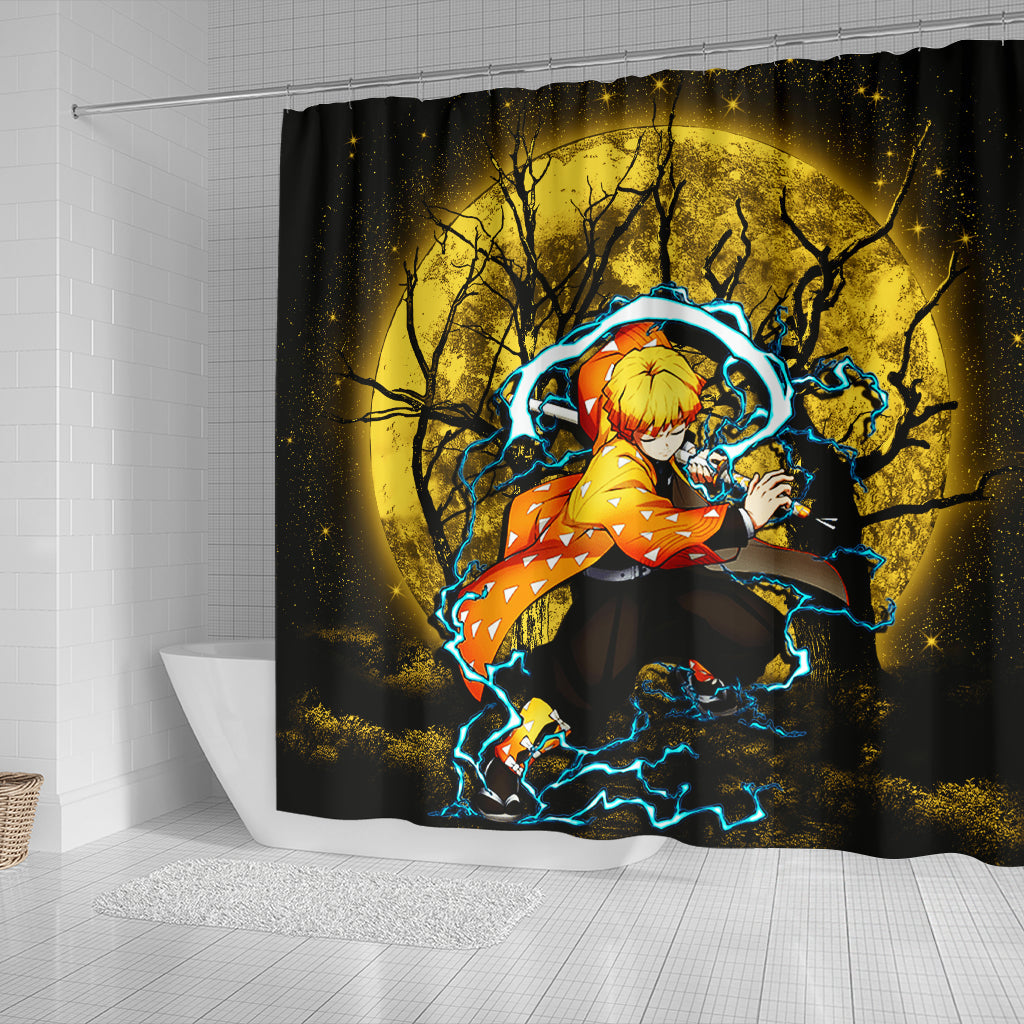 Zenitsu Anime Moon Shower Curtain Nearkii